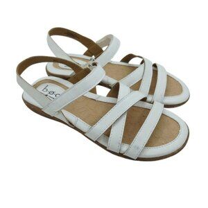 BOC Born Concept White Strappy Faux Leather Ankle Strap Sandals Women's Size 6